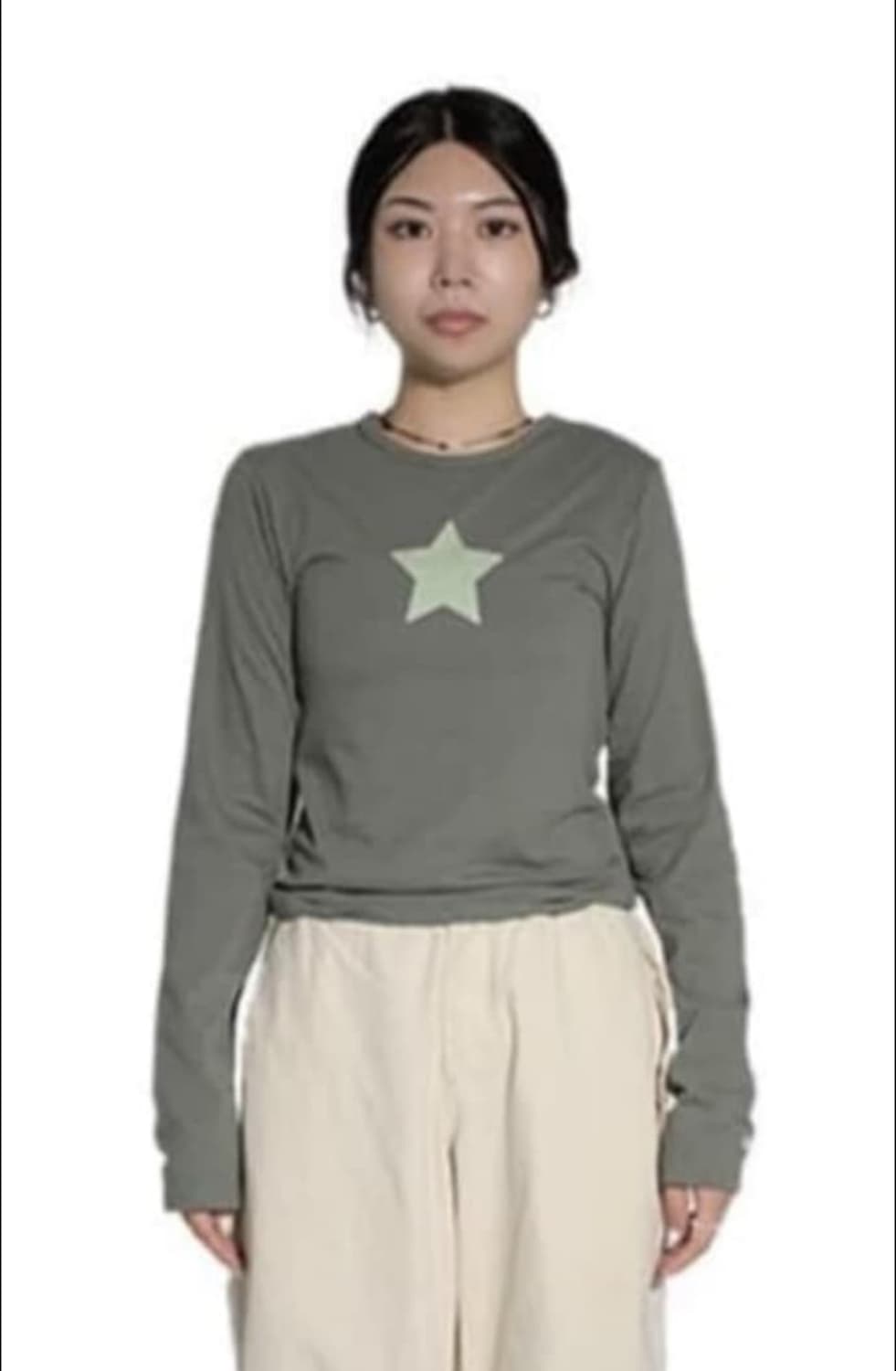 큘 스타 롱슬리브 카키 1size 상품이미지1