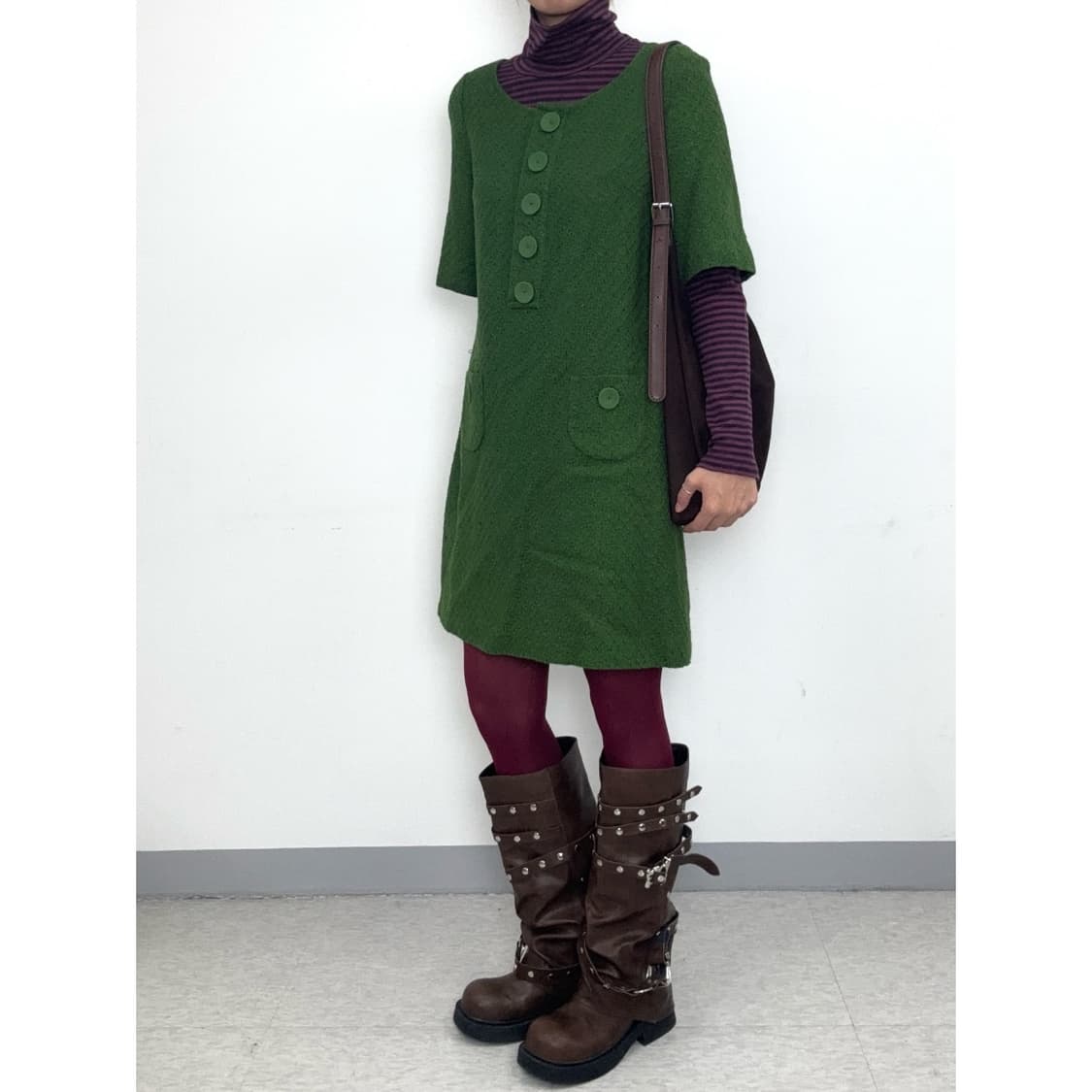 빈티지 반소매 원피스 상품이미지3