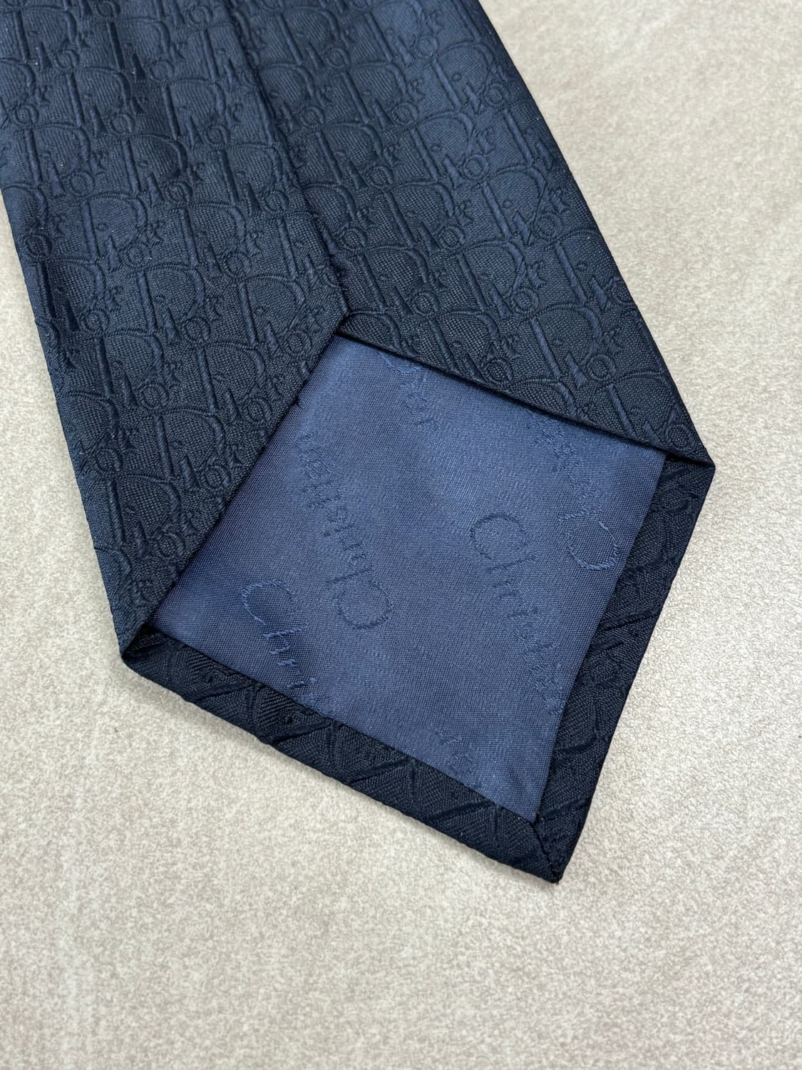 디올 오블리크 실크100 다크네이비 넥타이 상품이미지5