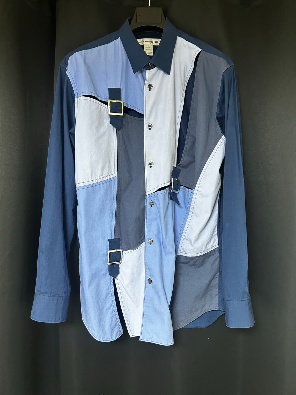 꼼데가르송 셔츠 컬러블록 버클 셔츠 L 상품이미지1