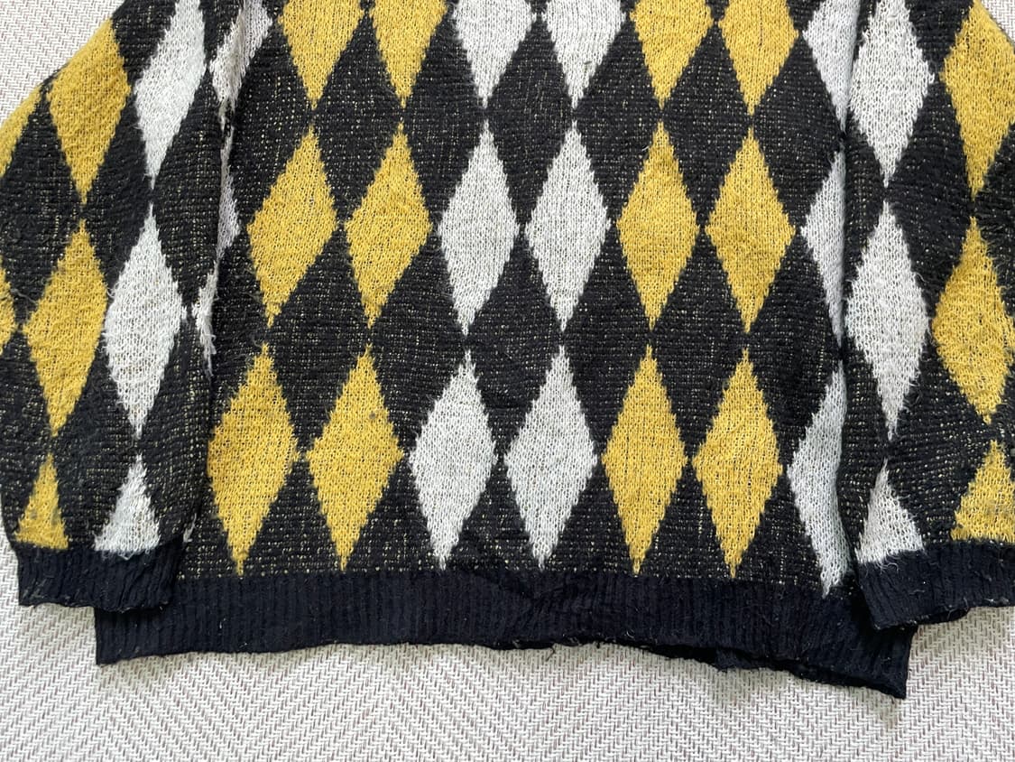 빈티지 모헤어 아가일패턴 가디건  J03907 상품이미지6