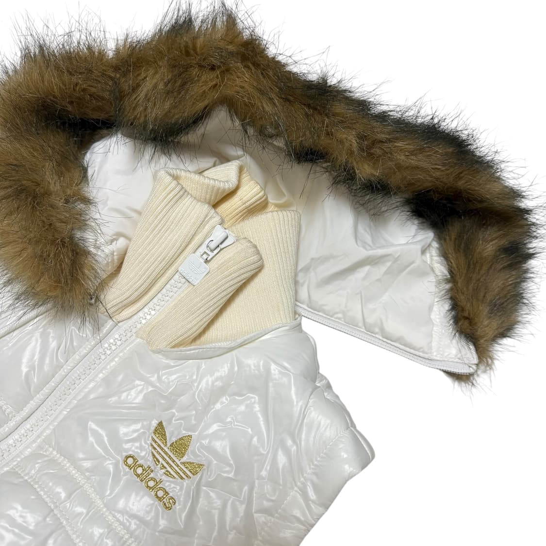 아디다스 화이트 후드 퍼 베스트 패딩조끼  상품이미지7