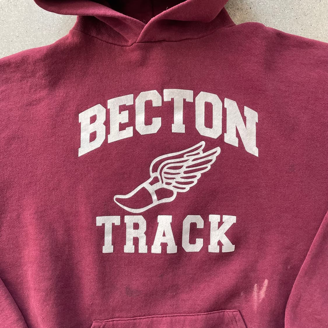 빈티지  러셀애슬레틱 후드 버건디(화이트)made in mexico 상품이미지2