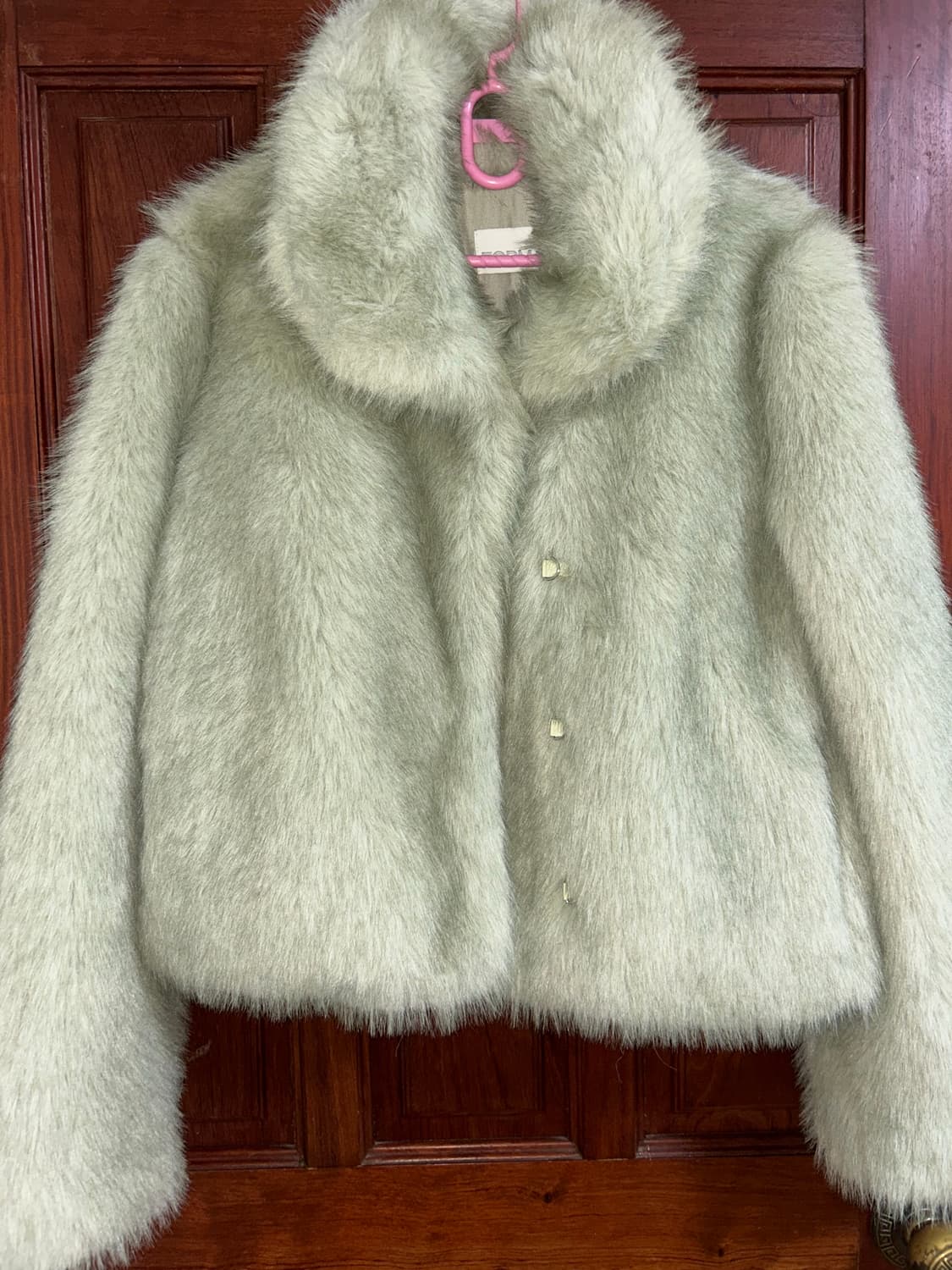 민트색 퍼 자켓 상품이미지1