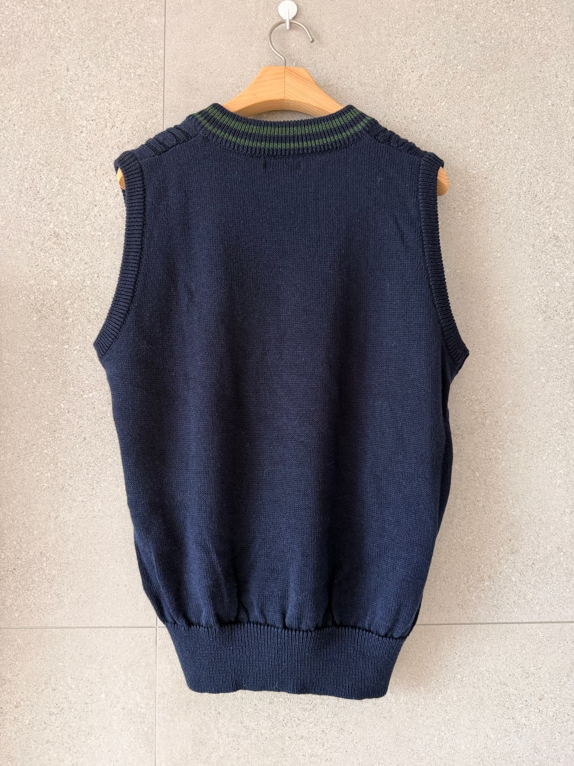 일본제 브이넥 조끼 베스트 니트 후지 요트 울혼방 상품이미지2