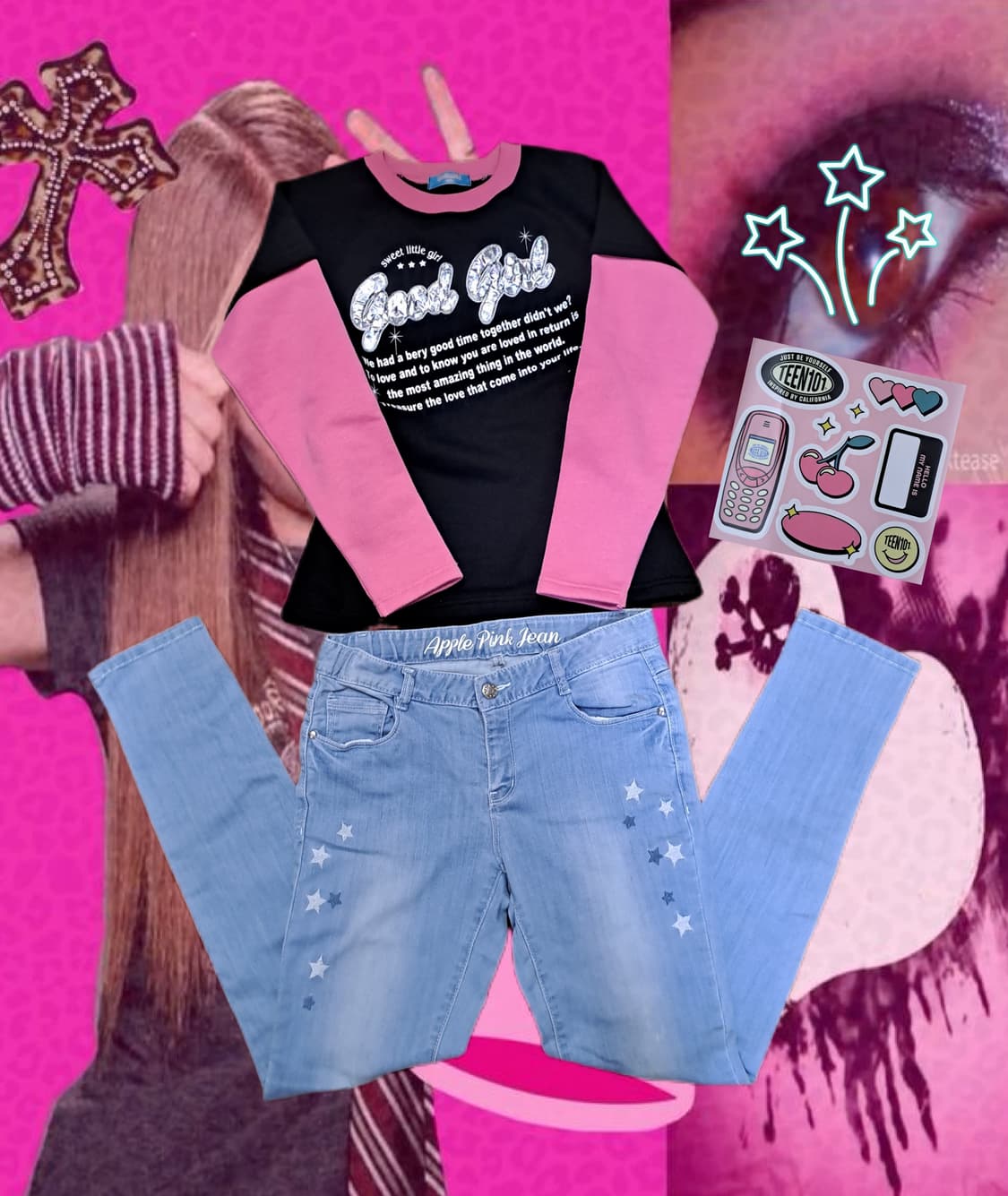 y2k 펑크  코디세트 💘하이틴 스티커 추가증정 상품이미지1