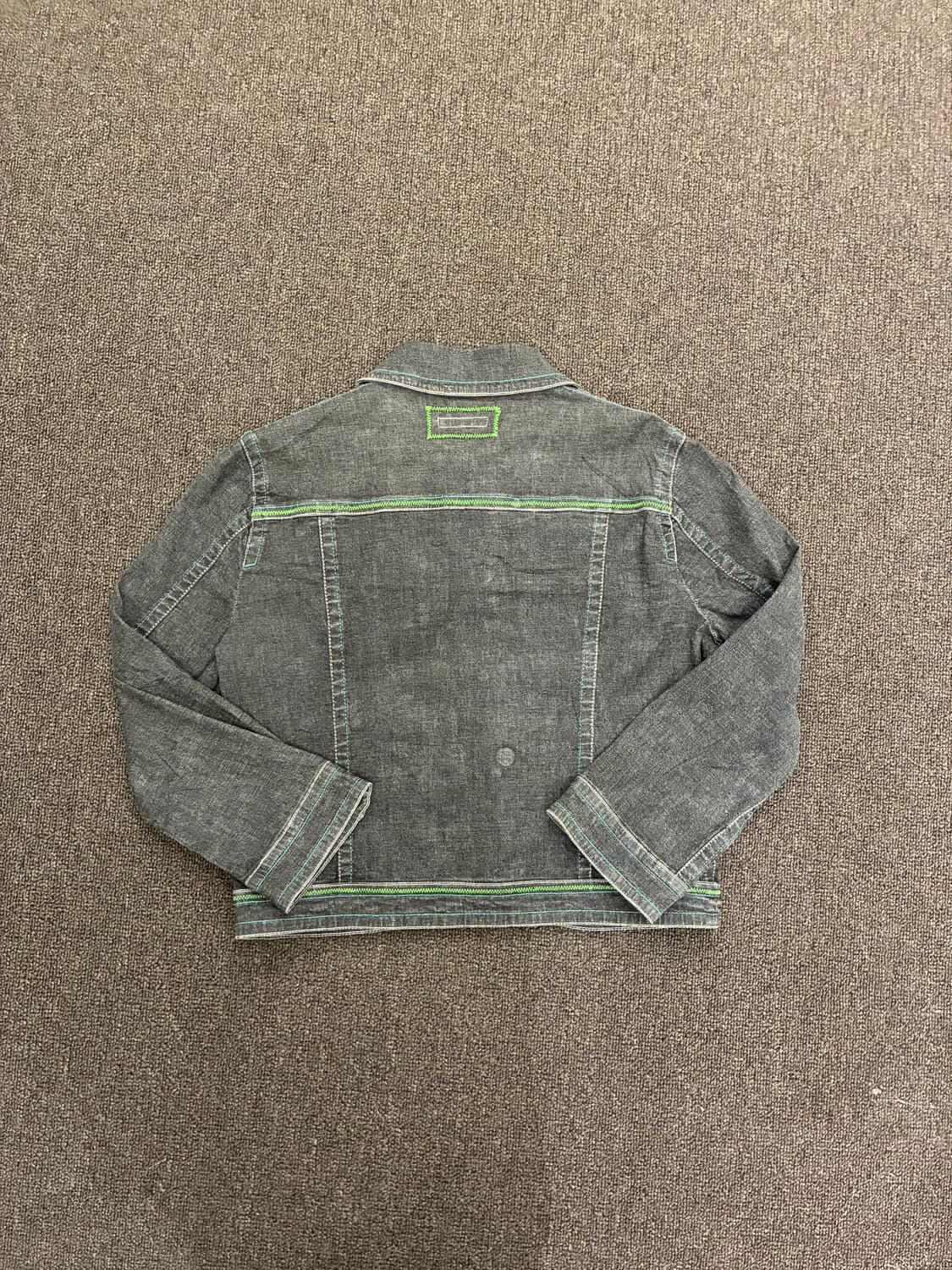 OS)Japanese vintage 여성 스티치 흑청 데님자켓 상품이미지9