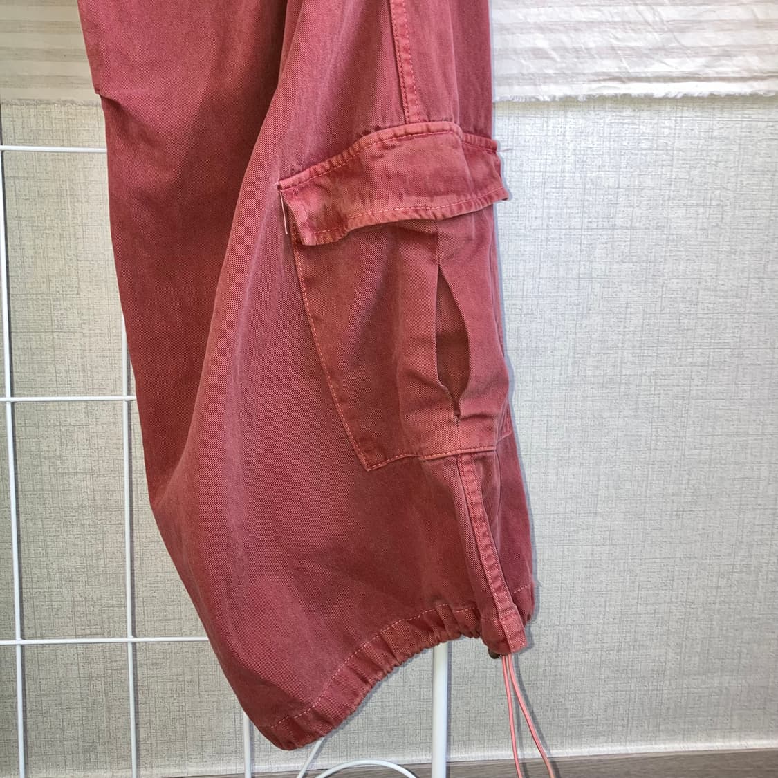 빈티지 레드와인 카고 스트링 팬츠 y2k 스트릿 갸루 펑키 상품이미지4