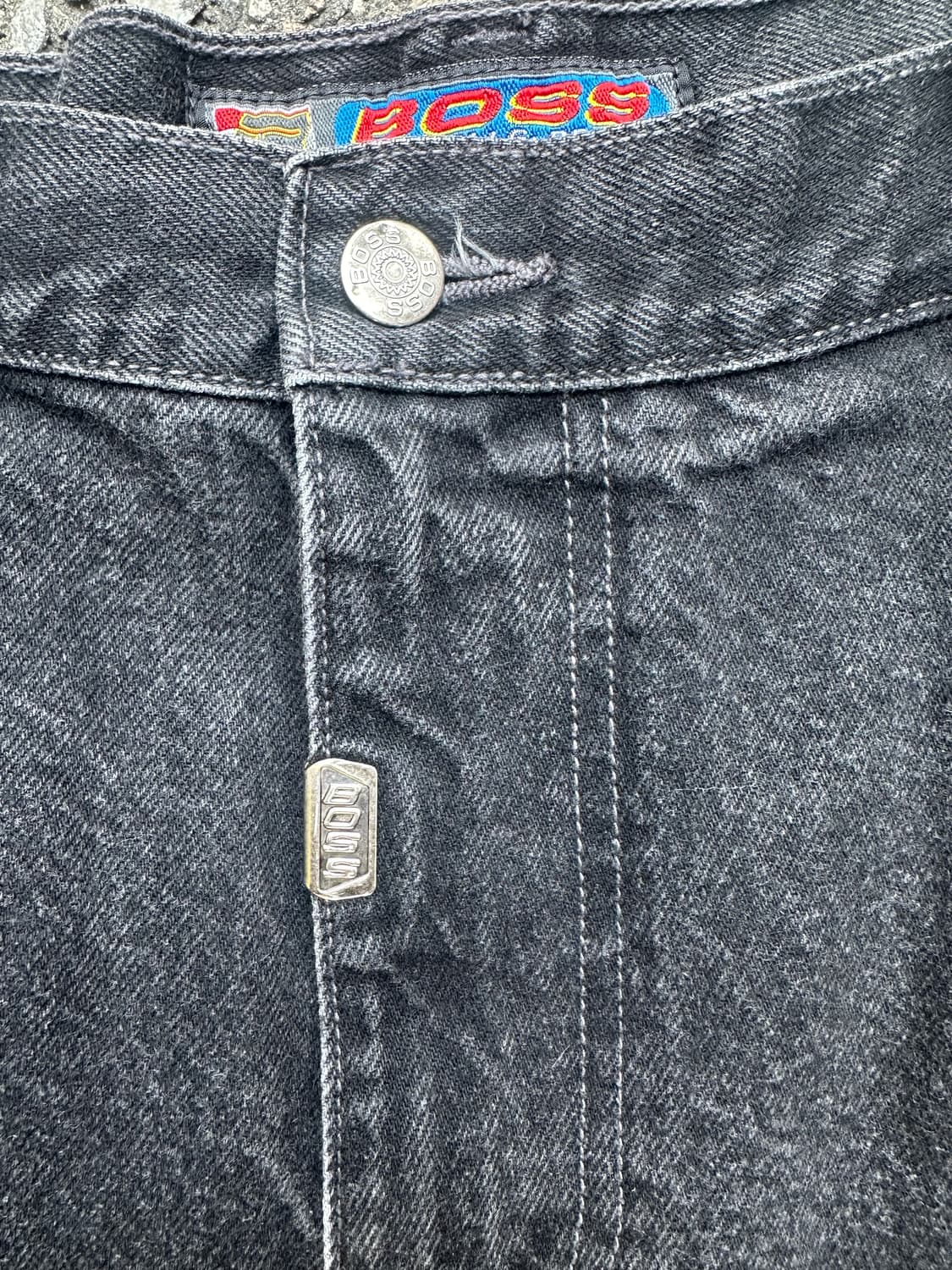 빈티지 90s Boss by I.G. Design 블랙 데님 팬츠 상품이미지3