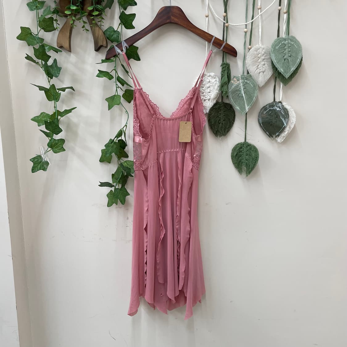 핑크 리본 디테일 슬립 상품이미지3