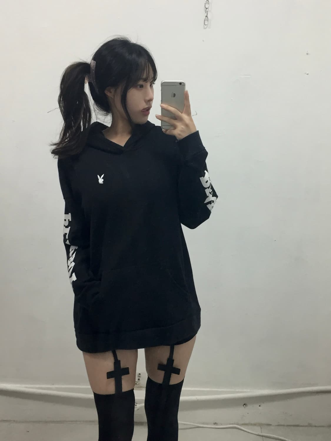 [PLAY BOY] 플레이보이 갸루 레터링 후드티 상품이미지1