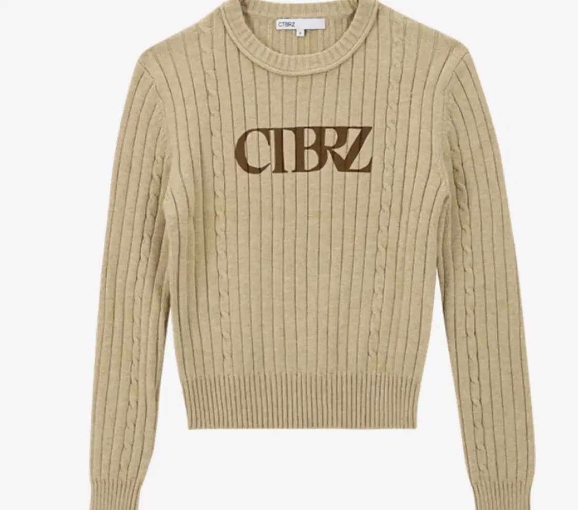 CTBRZ 시티브리즈 에센셜 로고 골지 슬림 니트 F 상품이미지2