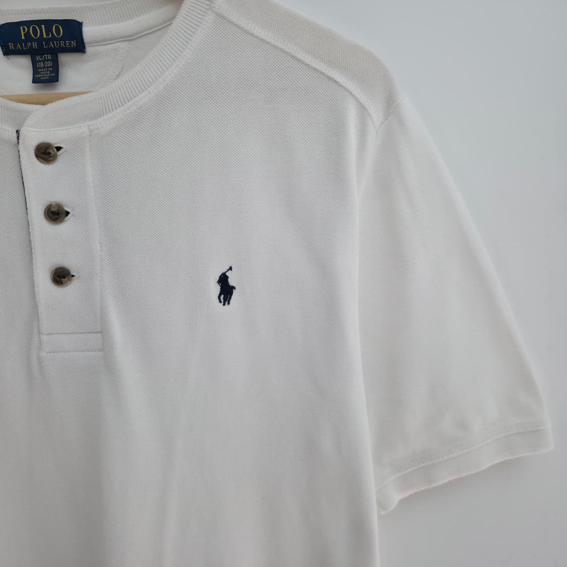 [M] 폴로 랄프로렌 헨리넥 반팔티 화이트 상품이미지4