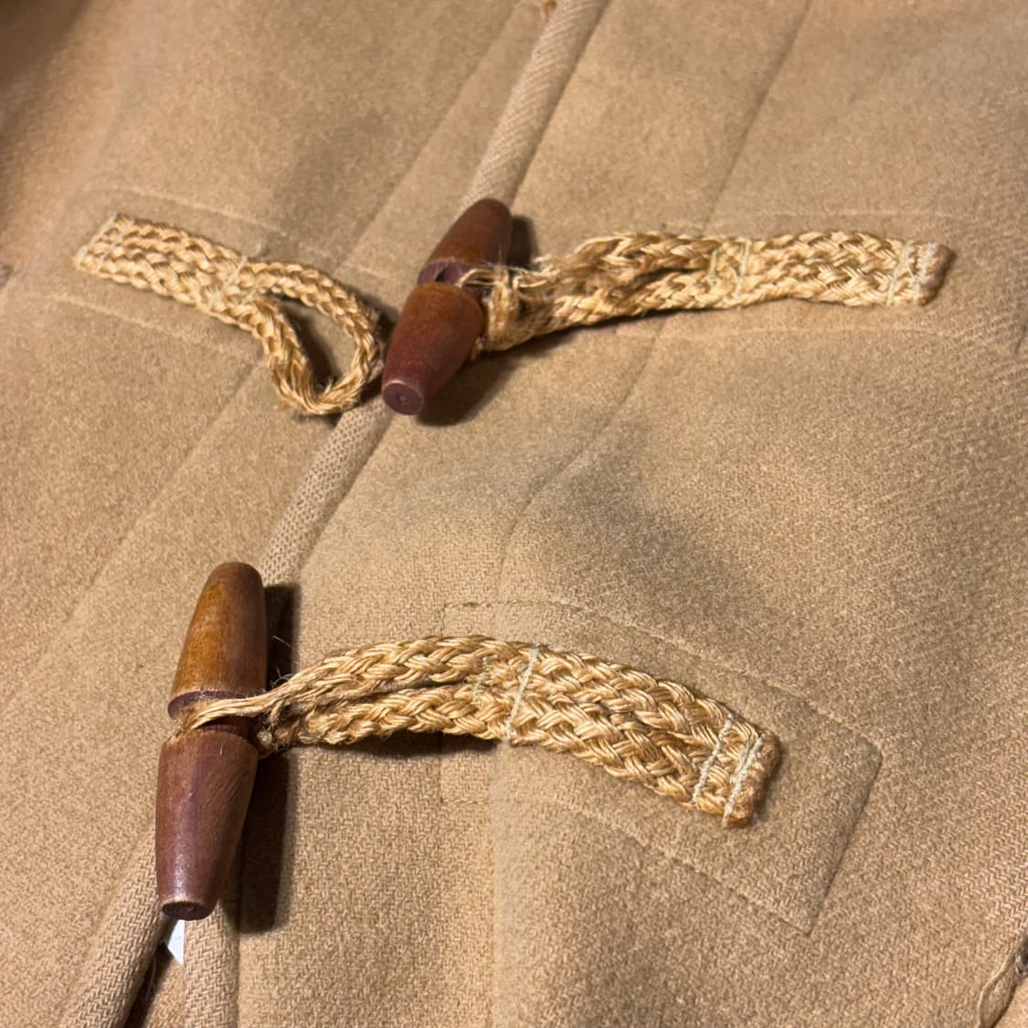 폴로 진스 베이지 빅포켓 후드 미니 로고패치 울블렌드 떡볶이코트 롱 코트 상품이미지3