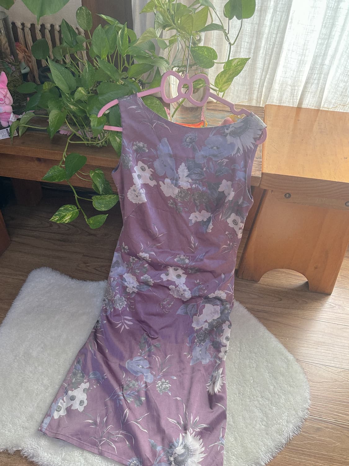 빈티지 퍼플 플라워 원피스 히메갸루 대장템 핀터깔 달천깔 발레코어 상품이미지1