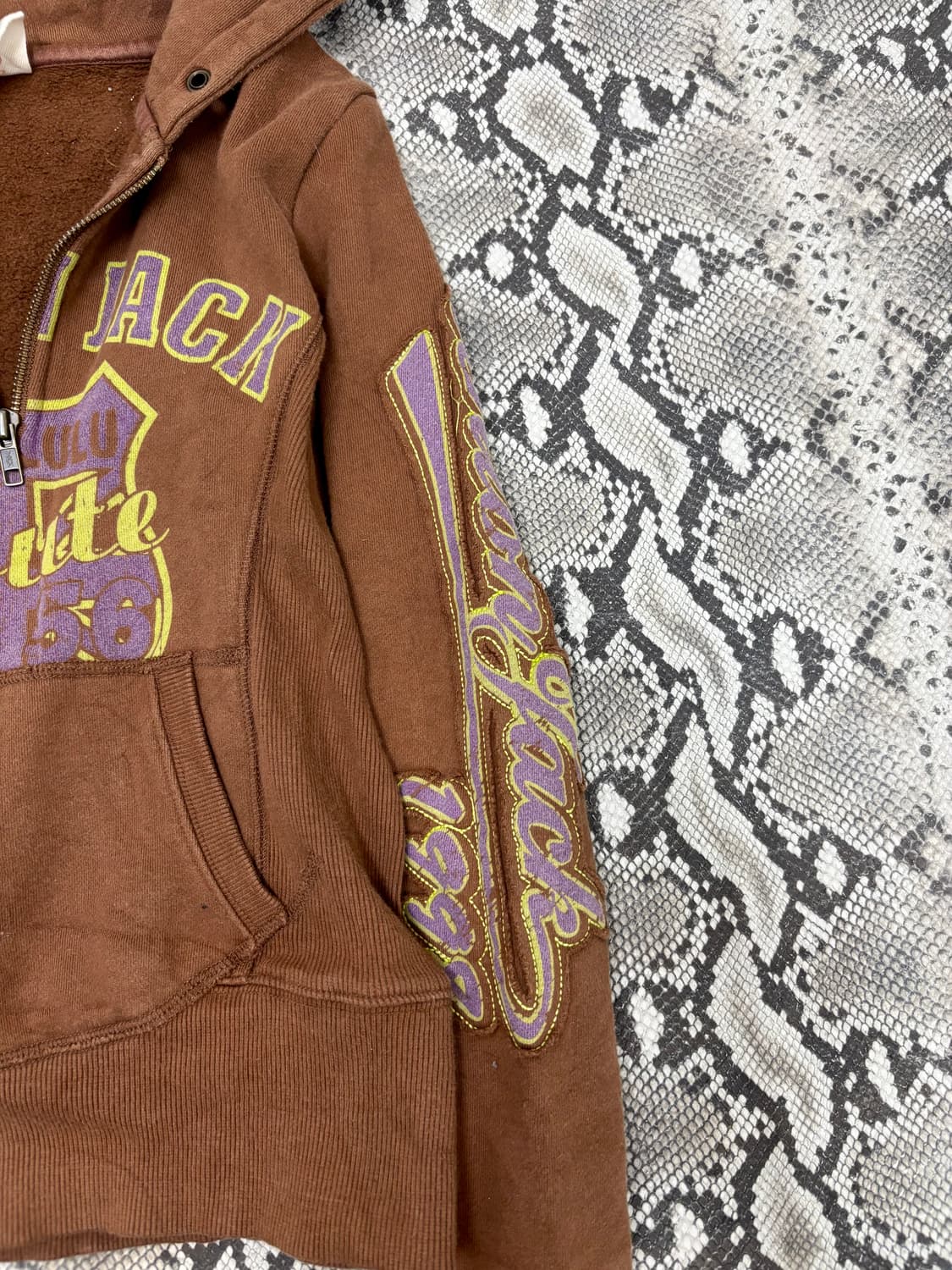 “Vintage” Y2K Mood Brown Slim Crop Hoode 상품이미지3