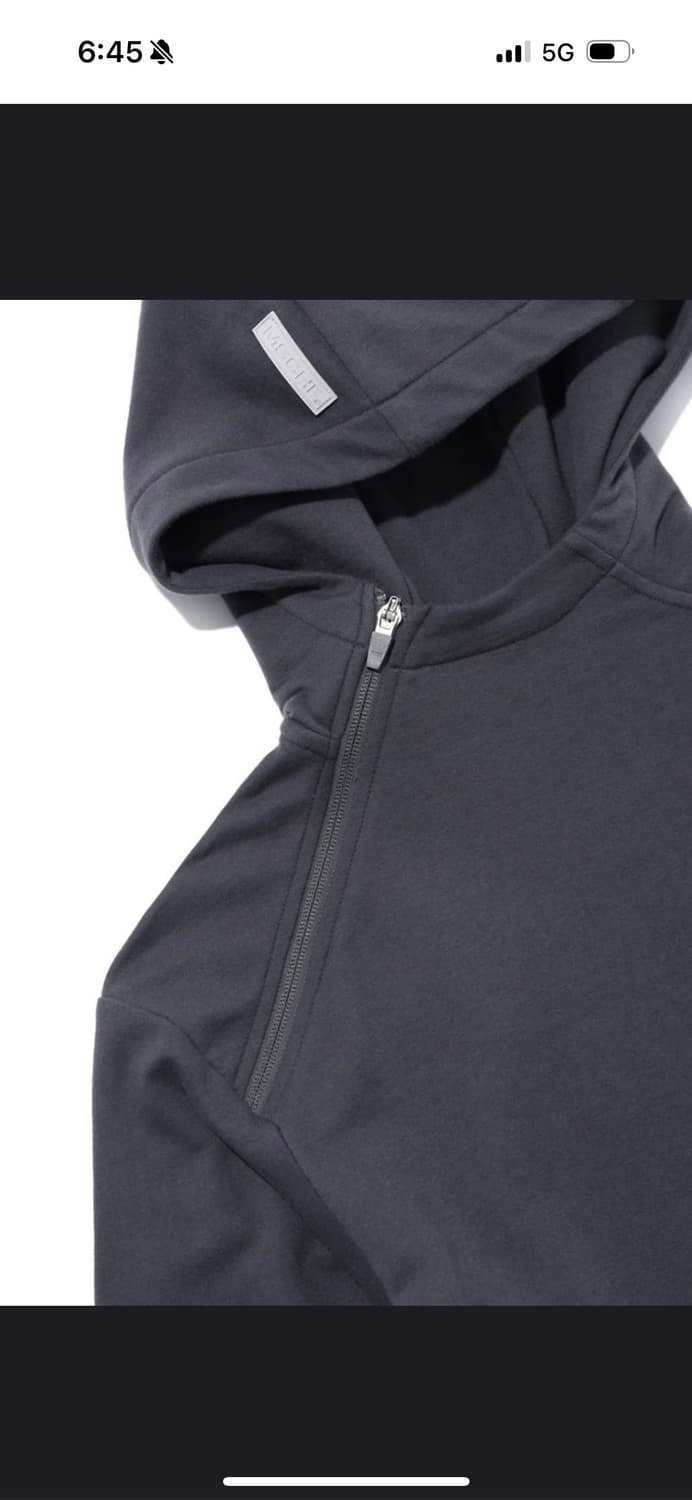 Mischief 미스치프 사이드 버튼 업 크롭 후드 워시드 차콜 상품이미지2