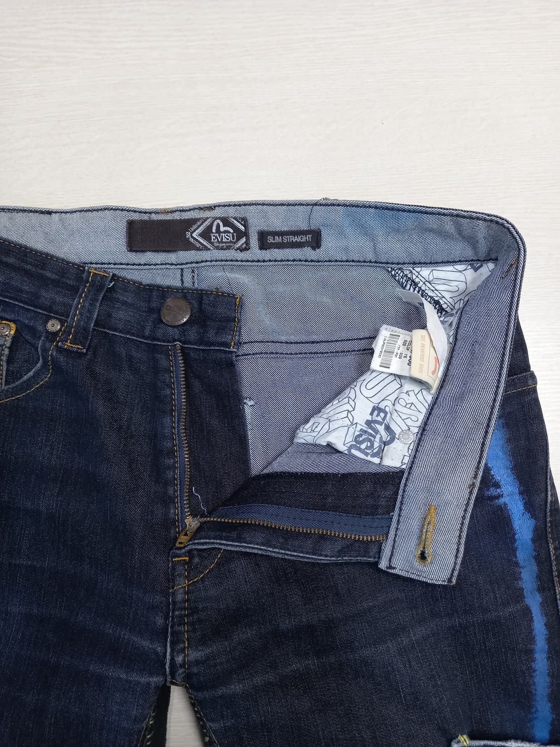 30 EVISU 워싱 스판 슬림일자 진청 커스텀 30-248 상품이미지7