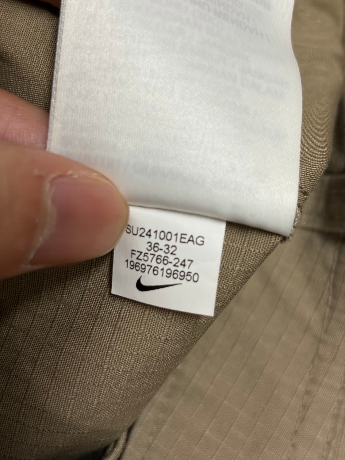 나이키 nsw 카고팬츠 베이지 36-32 판매 상품이미지4