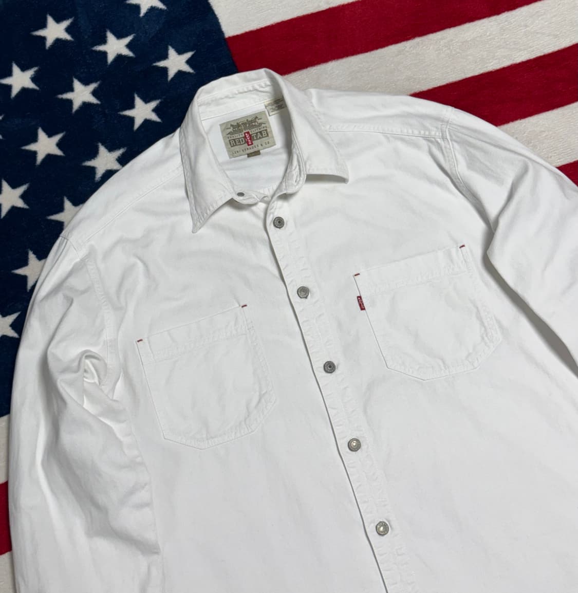 리바이스 화이트 데님 워크셔츠 빈티지 Levi’s Denim Shirt 상품이미지4