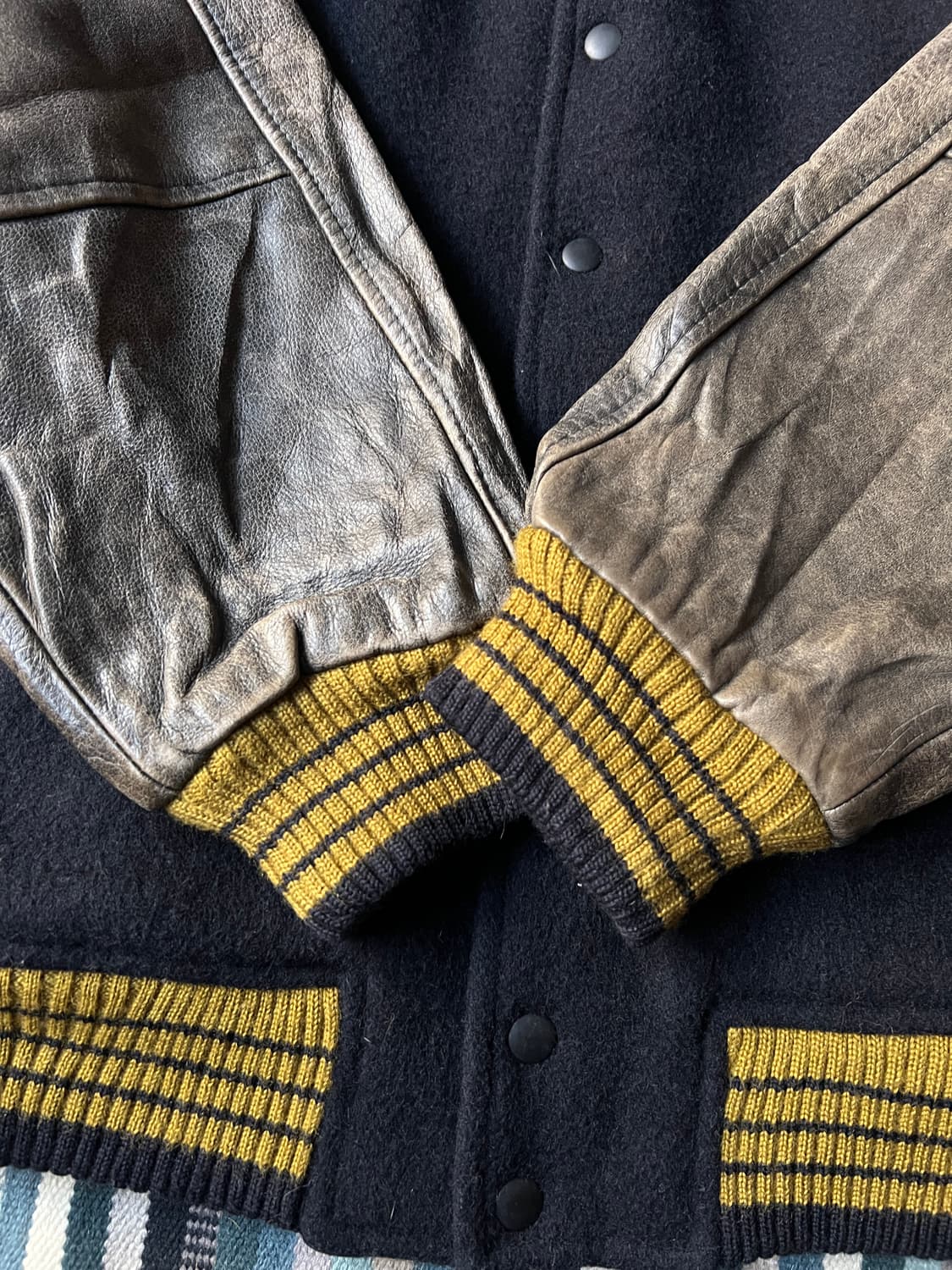 [M]BOSTON CLUB 리얼레더 울 바시티 자켓 상품이미지4