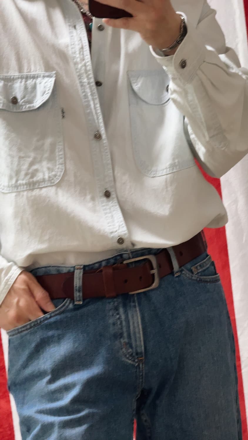 빈티지레더벨트 Cowhide Leather belt 브라운 가죽벨트 상품이미지3