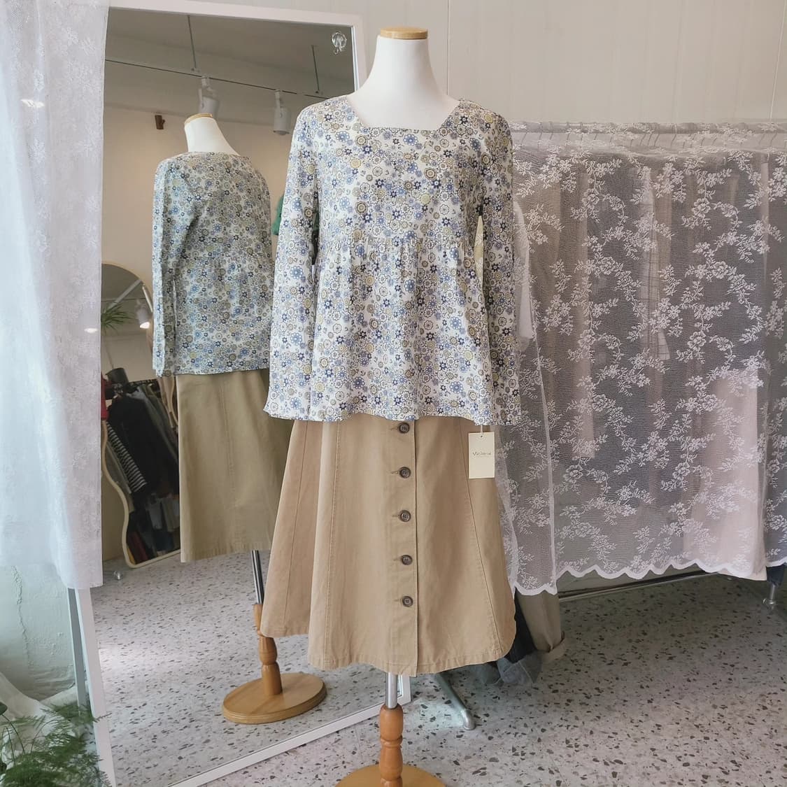 플라워패턴 면블라우스 상품이미지9