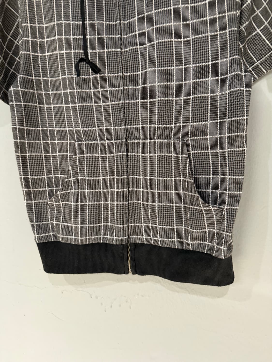 check pattern high-neck hood zip-up 상품이미지5
