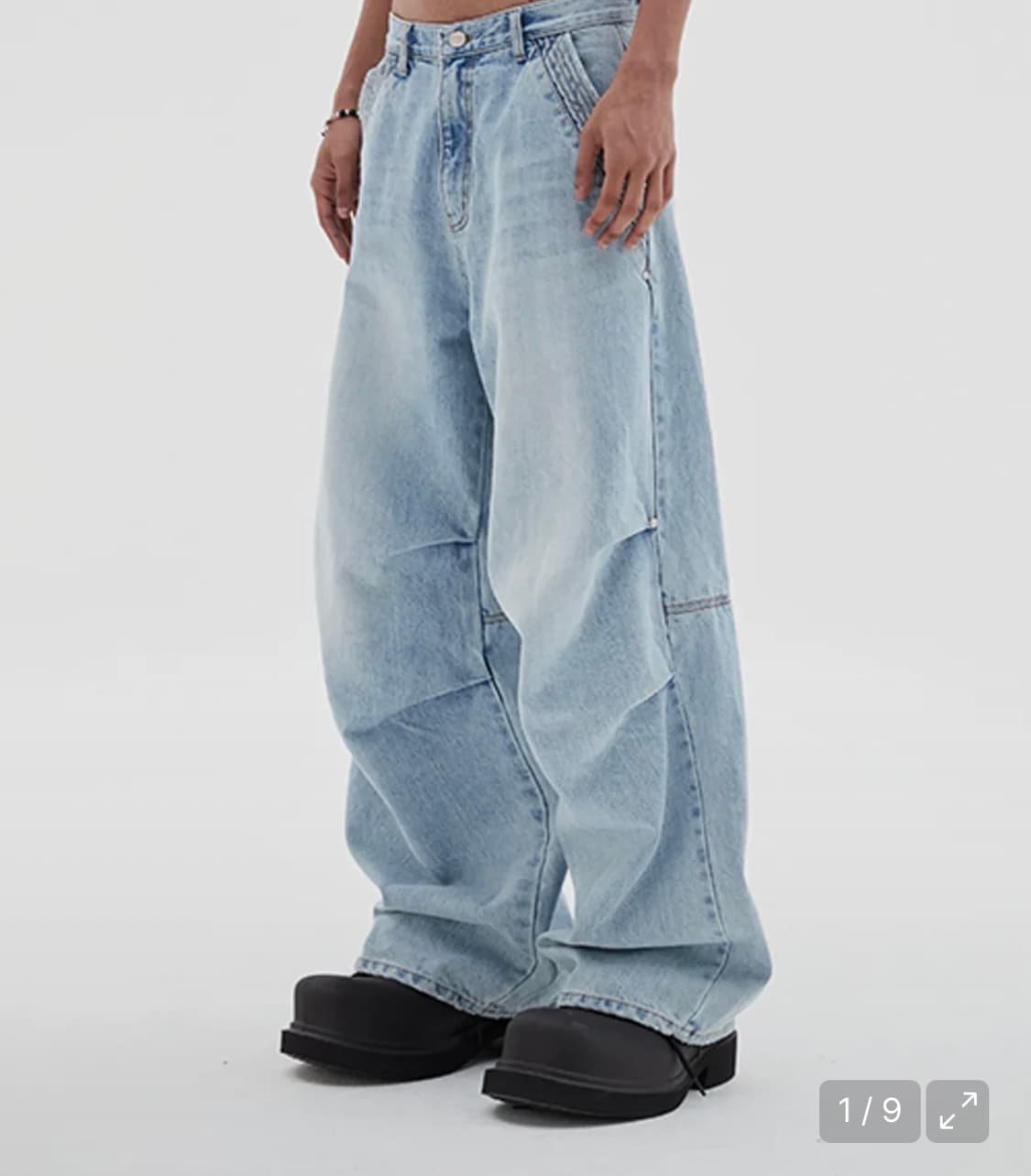 dnsr 파라슈트 와이드 데님 라이트블루 M 상품이미지1