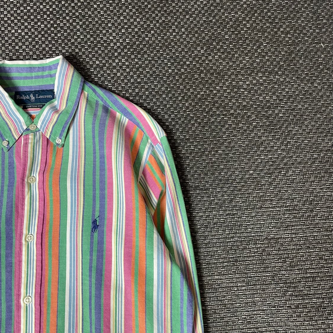폴로 랄프로렌 블루포니 스트라이프 멀티 배색 긴팔 셔츠 커스텀핏 M 상품이미지3