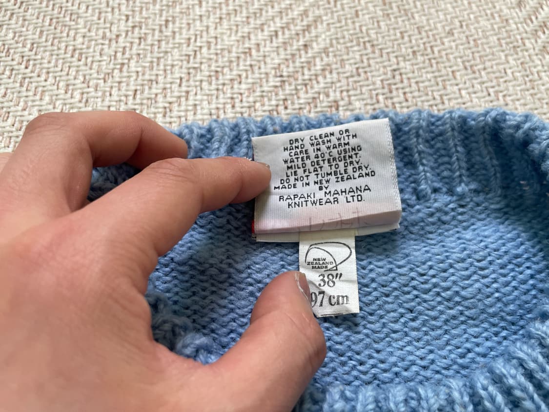 라파키 마하나 뉴질랜드 울 양 패턴 핸드니트 스웨터 J04010 상품이미지6