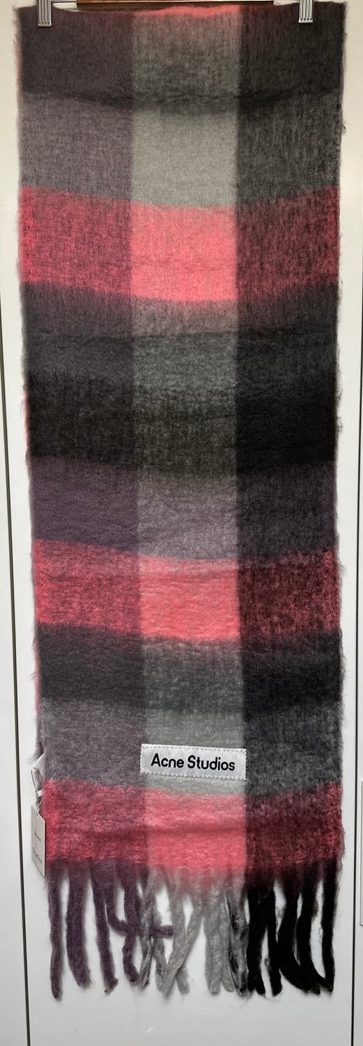 아크네 스튜디오 체크 모헤어울머플러 핑크/그레이 남여공용 상품이미지3