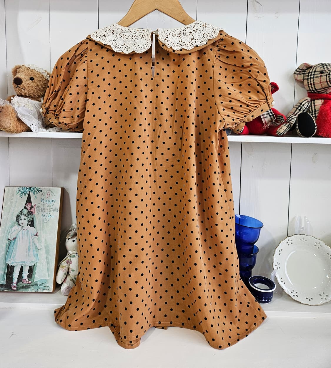 도트 레이스 카라 롱 블라우스 상품이미지6