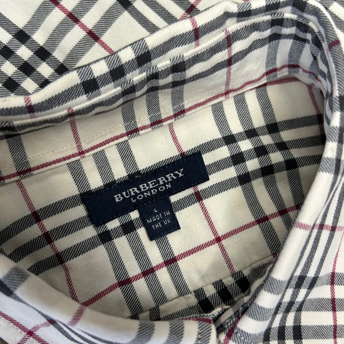 L 버버리 아이보리 노바체크 반팔 셔츠 상품이미지4