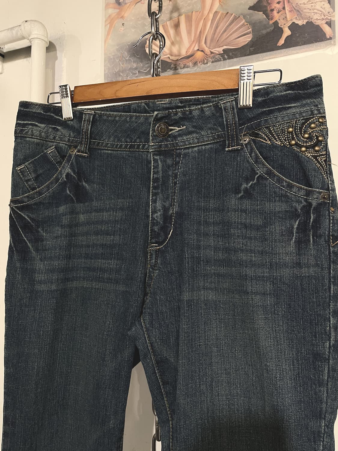 자수 스터드 포켓 데님 부츠컷 팬츠 상품이미지2