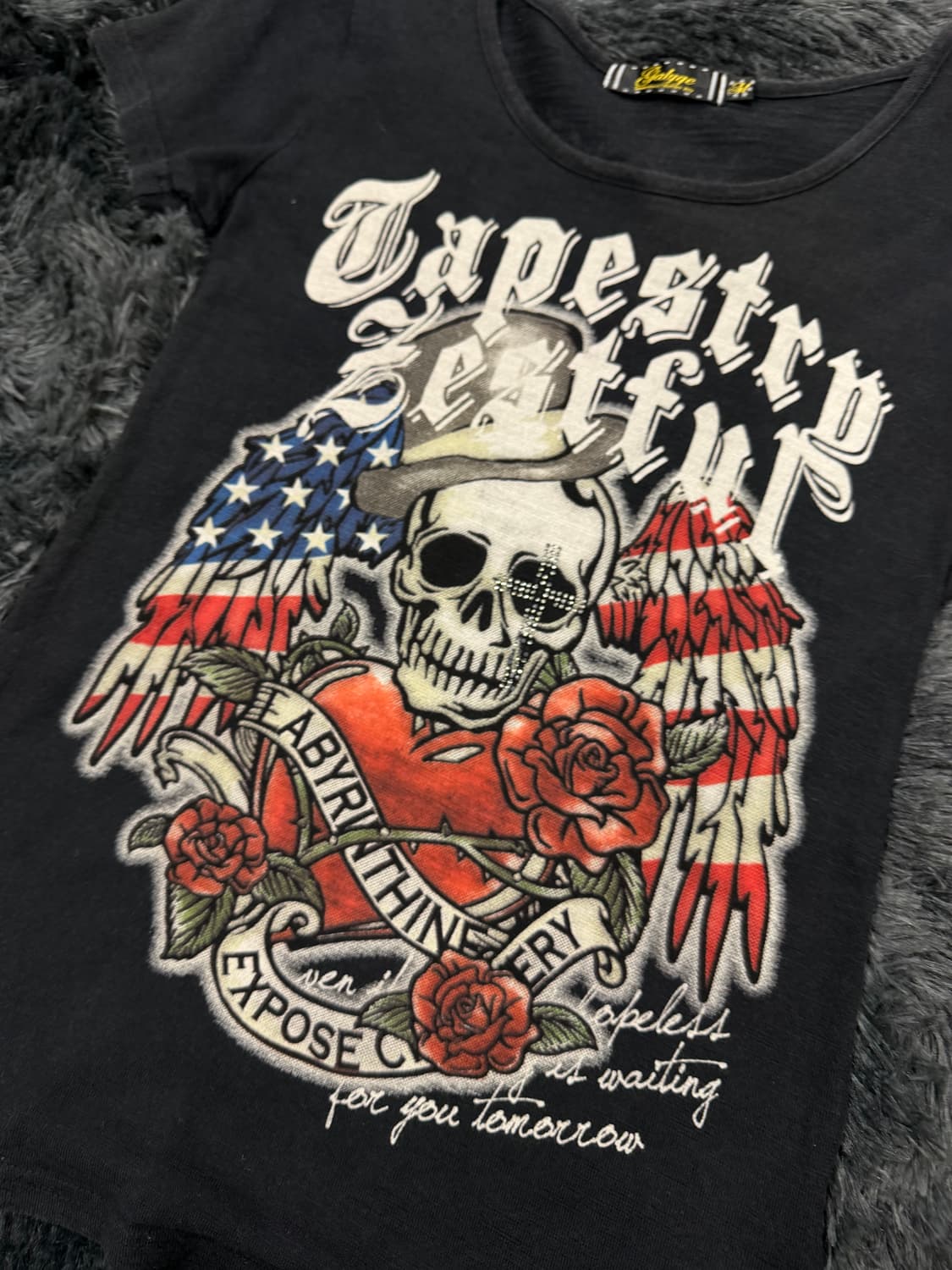 해골&십자가 올드스쿨 레터링 반팔 상품이미지3