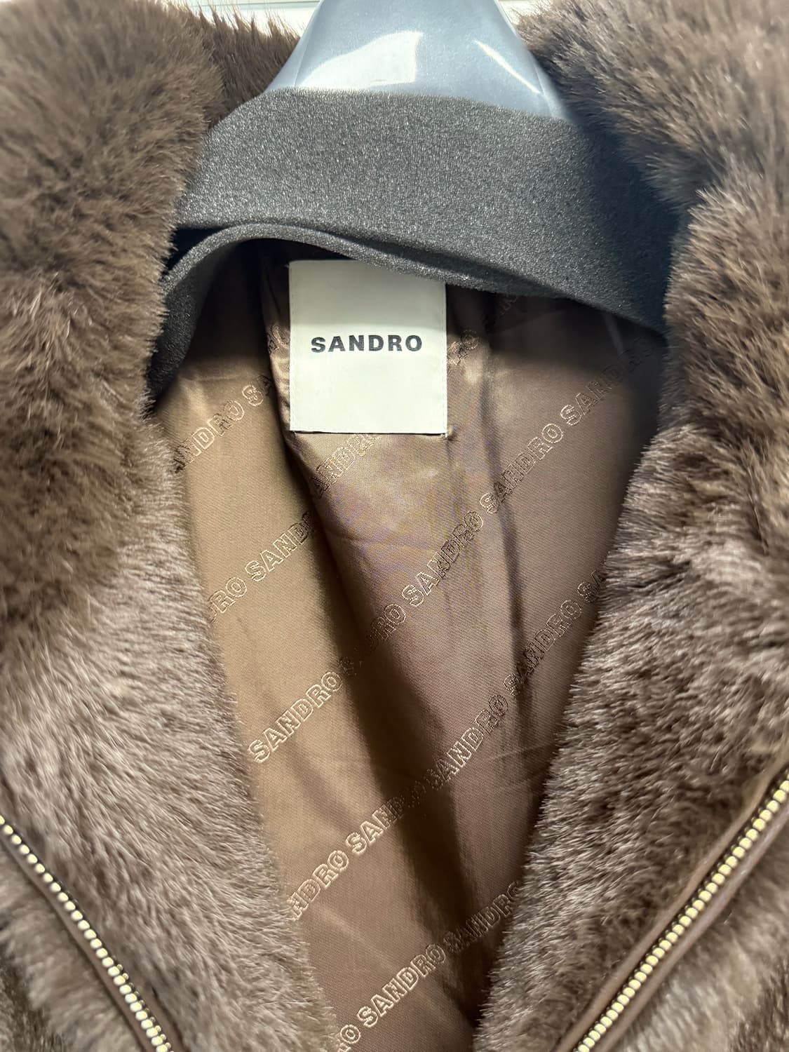 산드로 marron 페이크 퍼 자켓 브라운 상품이미지4