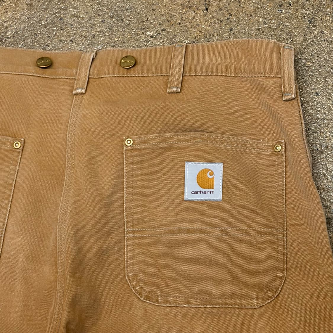 90s Made in USA 빈티지 칼하트 샌드스톤 싱글니 패딩 워크팬츠 상품이미지8