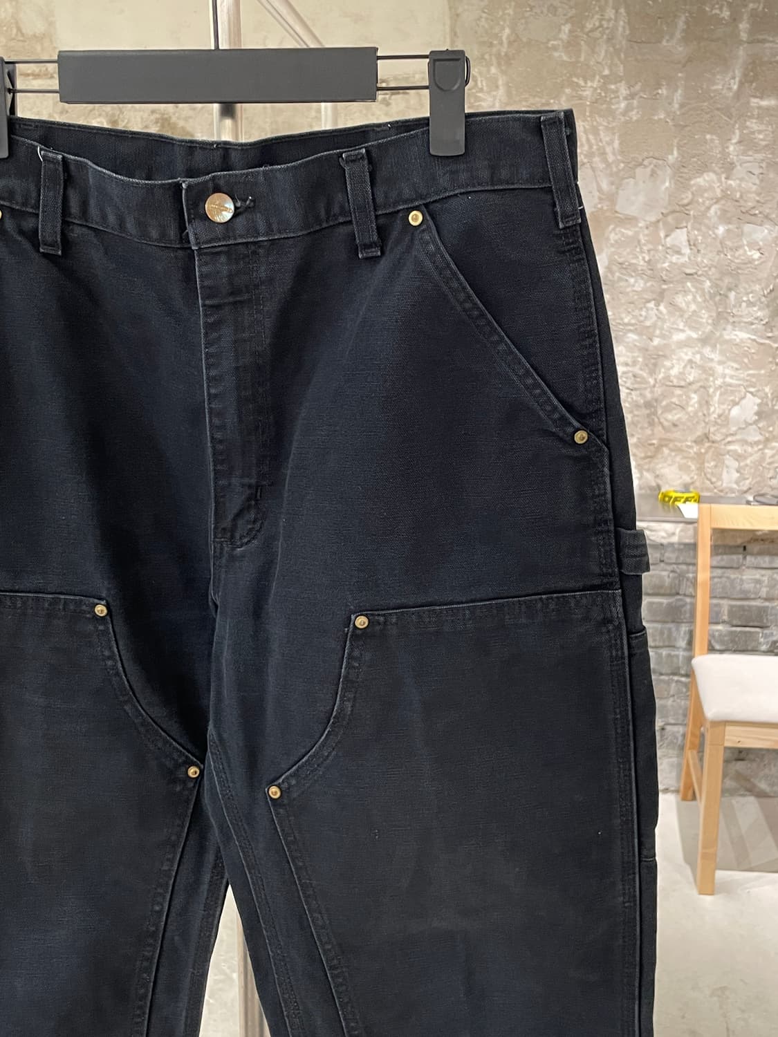 칼하트 블랙 b01 덩가리 핏 카펜터 팬츠 상품이미지3