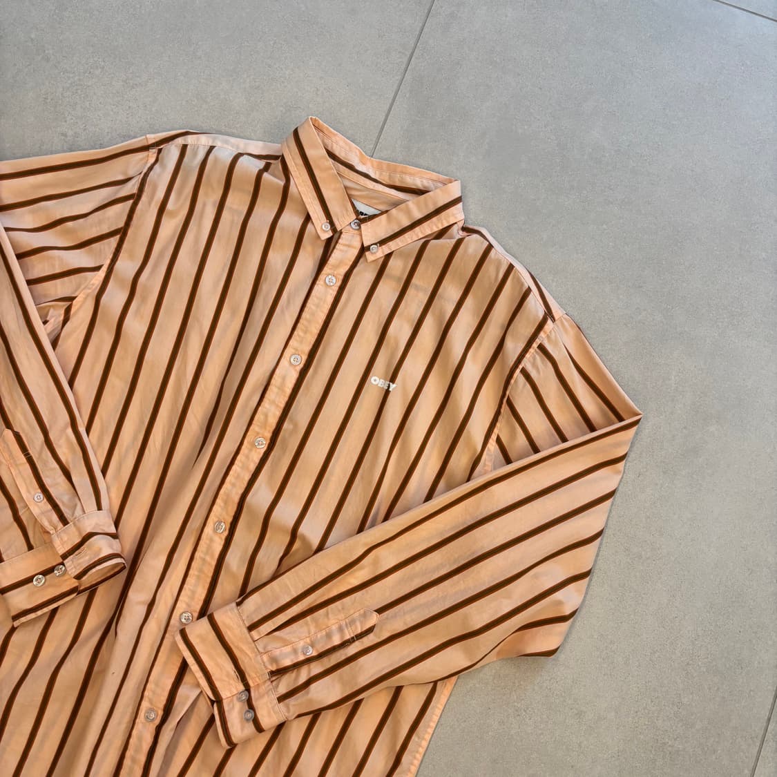 [XL] OBEY 스트라이프 셔츠 상품이미지1