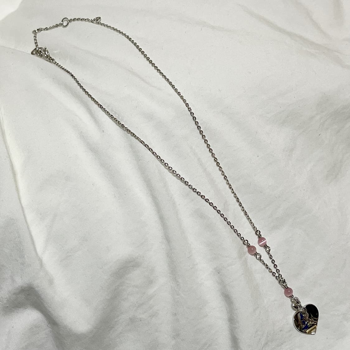 빈티지 ) dior 디올 비즈 하트참 목걸이 상품이미지4