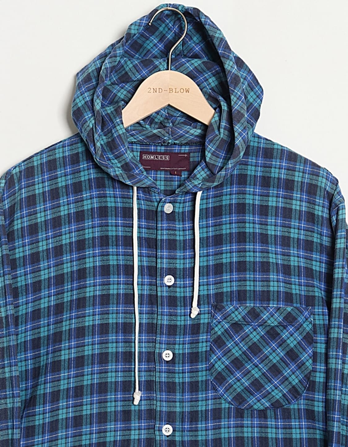 HOMLESS Check Hooded Shirts 상품이미지2