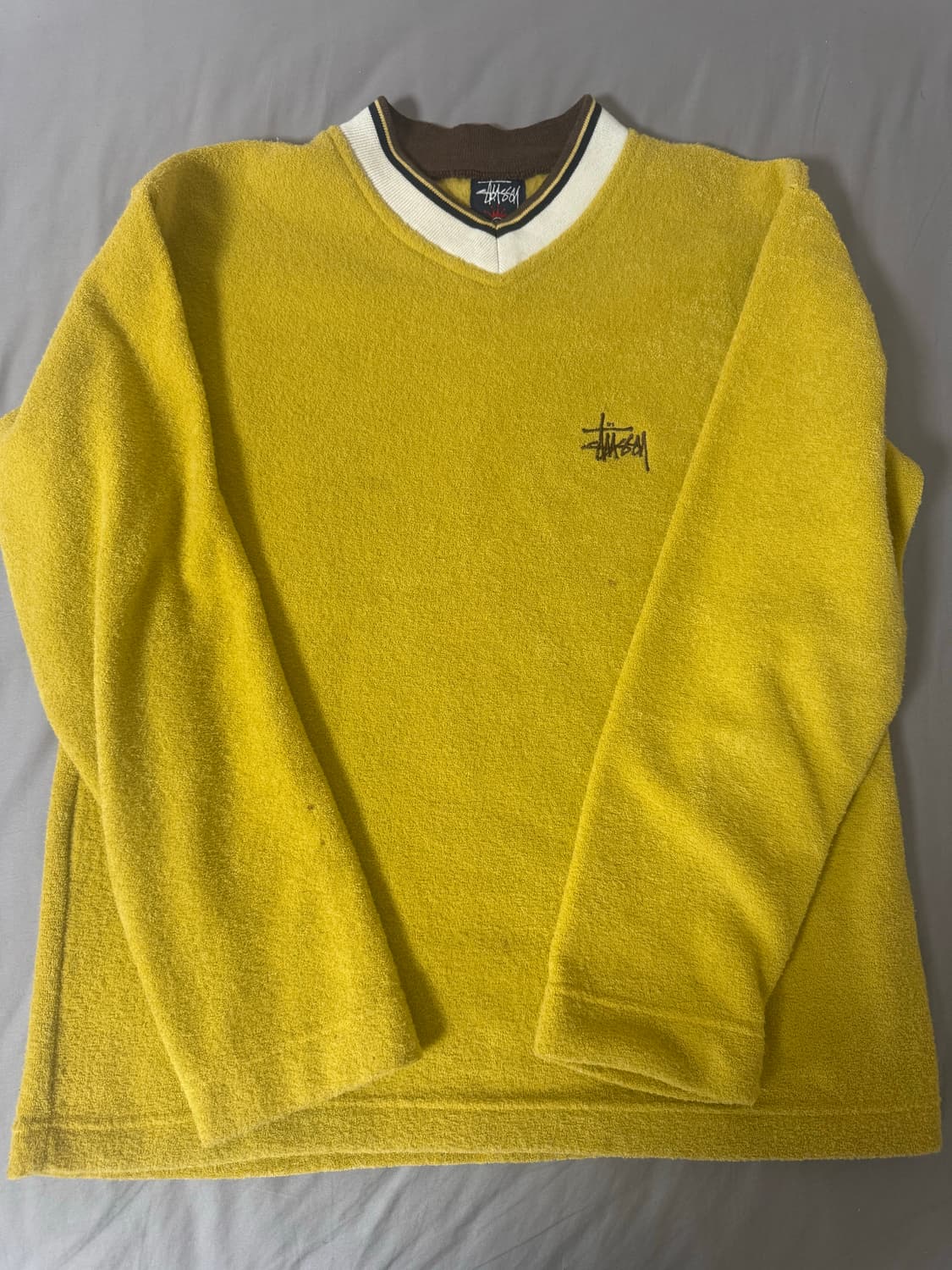 스투시 타월 니트 옐로우 상품이미지1