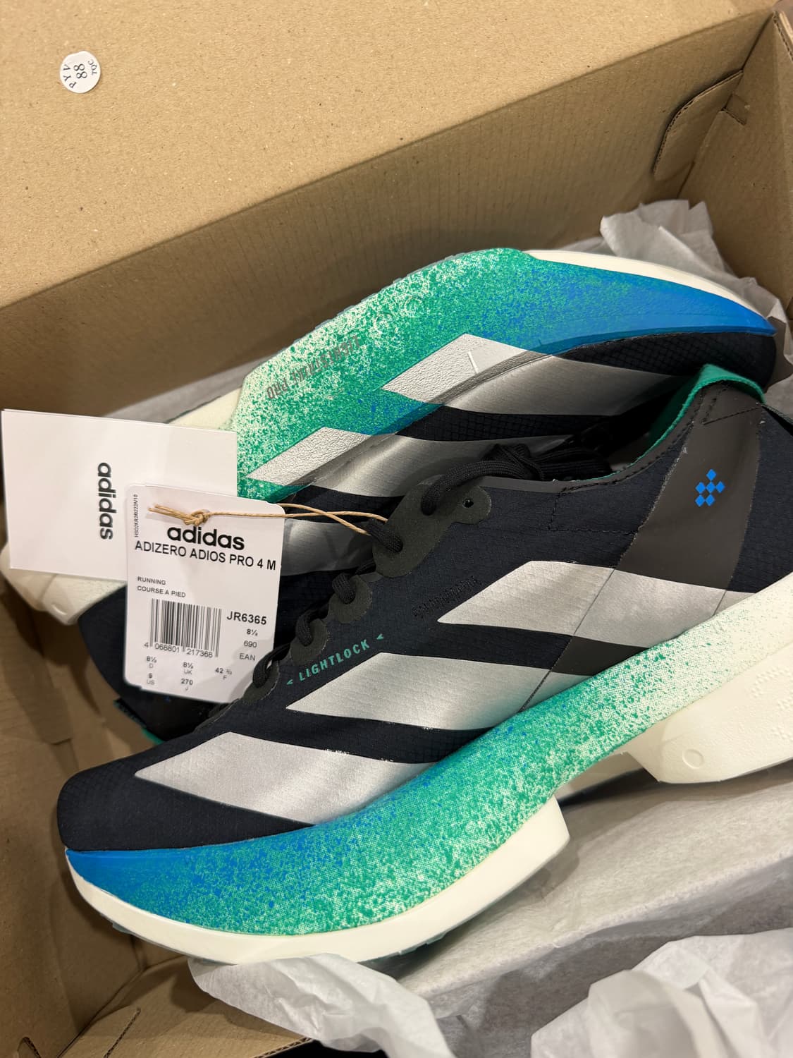 아디다스 아디제로 아디오스 프로 4 코어 블랙 글로리 그린 상품이미지1