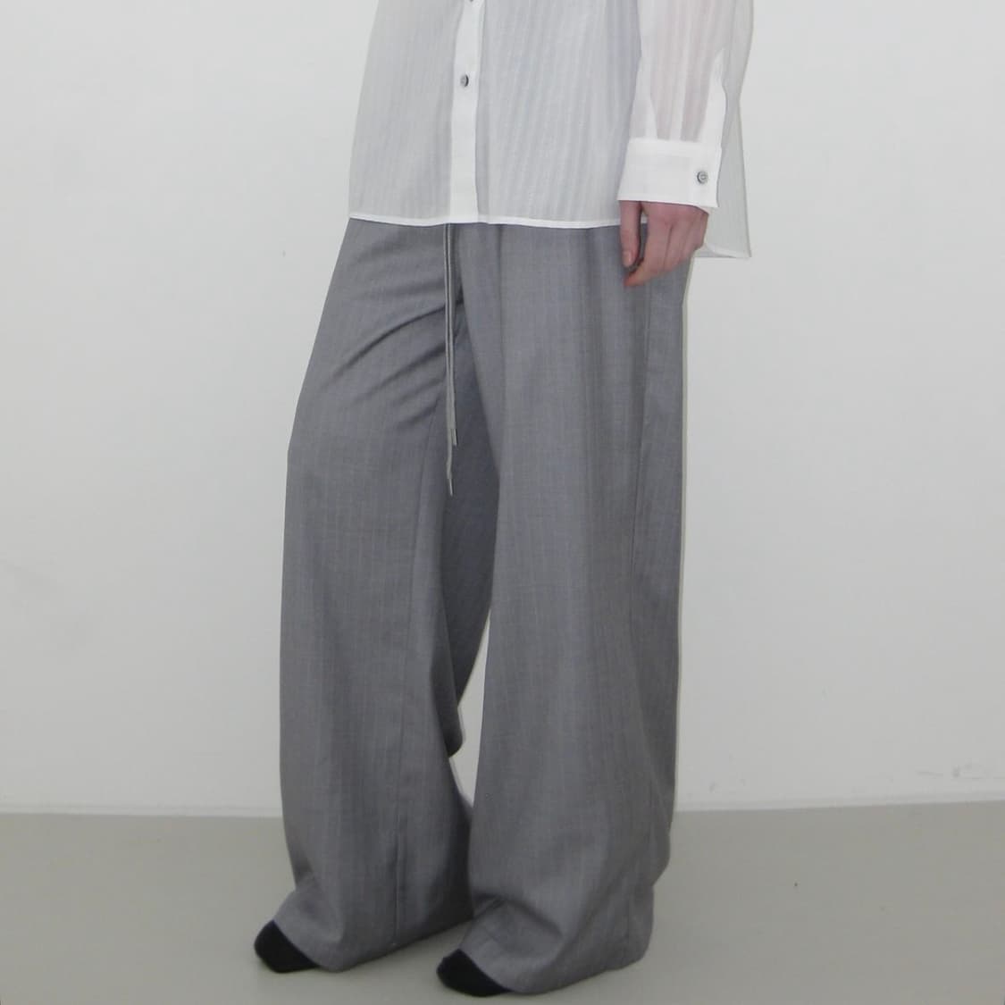 카셀 와이드 스트라이프 팬츠 상품이미지1