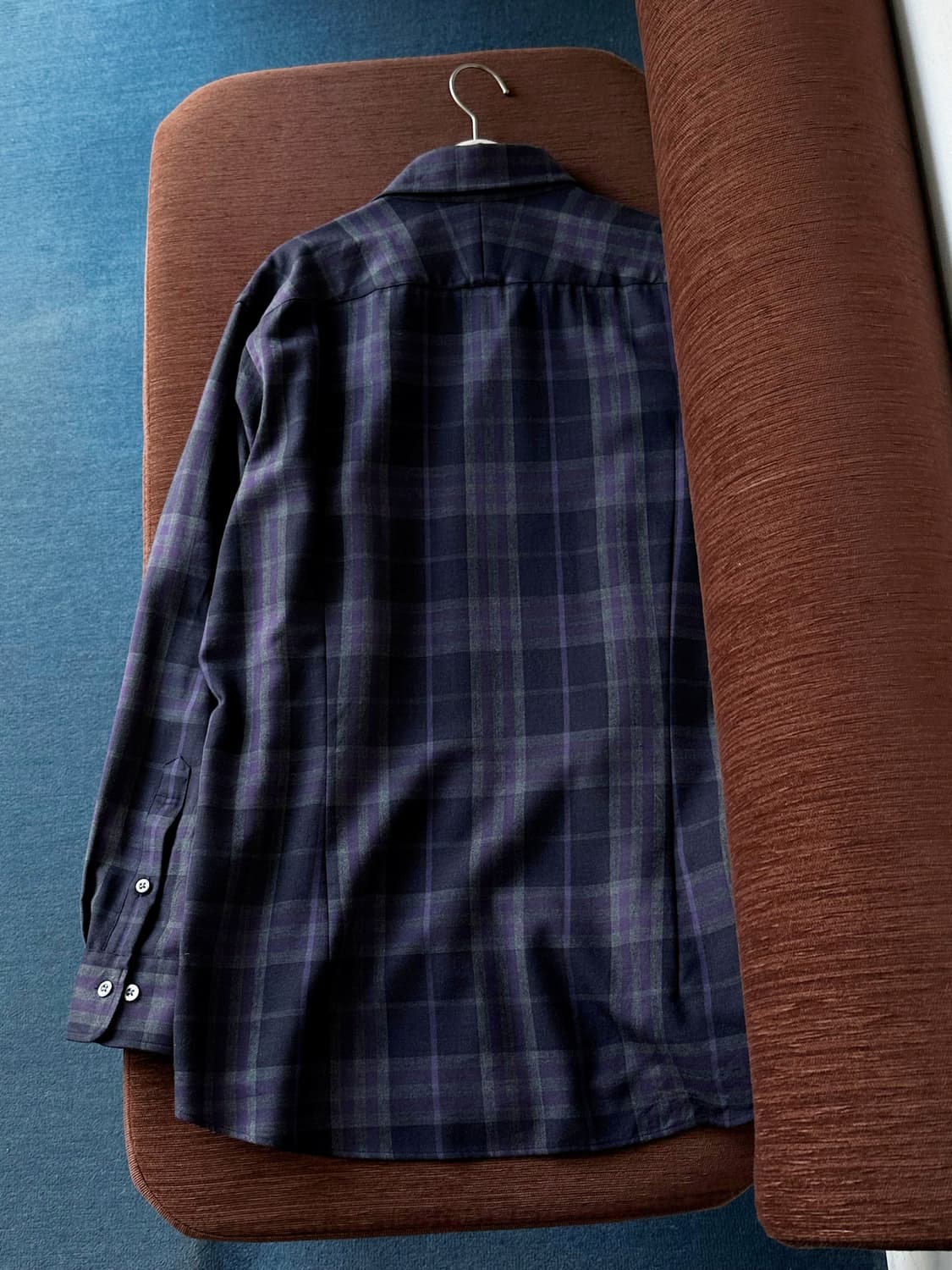 120's super high gauge wool check shirt 상품이미지4