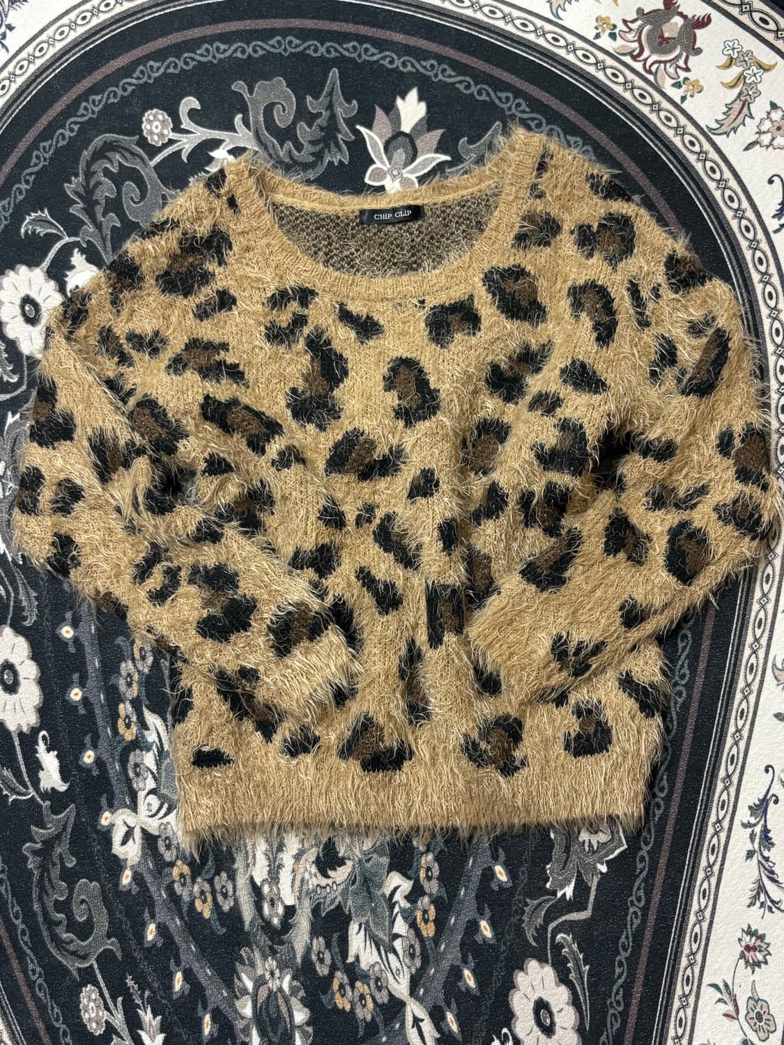 Chip clip 호피 니트 빈티지 상품이미지1