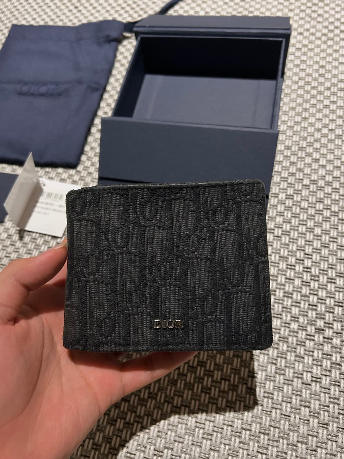 [정품] 디올 오블리크 반지갑 블랙 상품이미지1