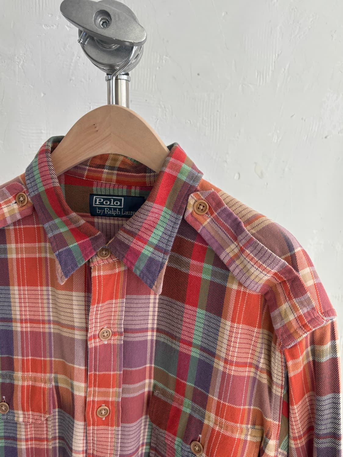  Polo 폴로 랄프로렌 체크 패턴 투포켓 견장버튼 코튼 셔츠  ﻿ 상품이미지5