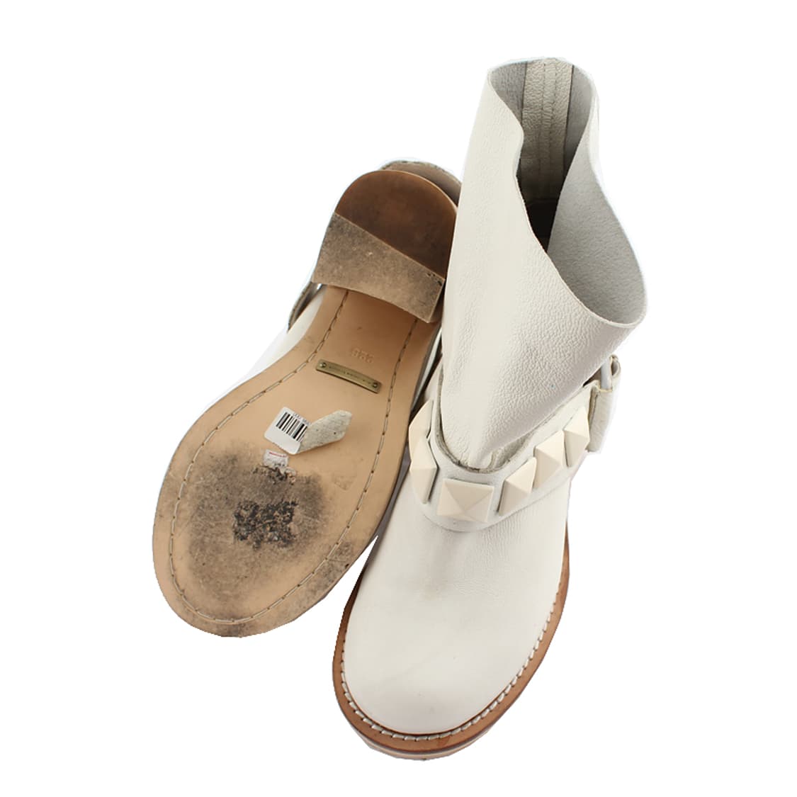 슈콤마보니 아이보리 스터드 벨트장식 부츠 225 상품이미지4